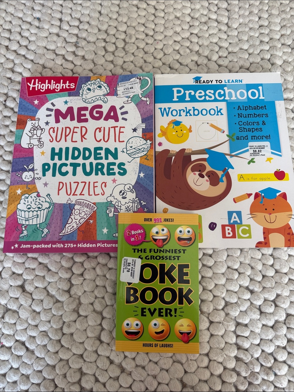 NEW Bundle of books Highlights, Preschool workbook, Joke book